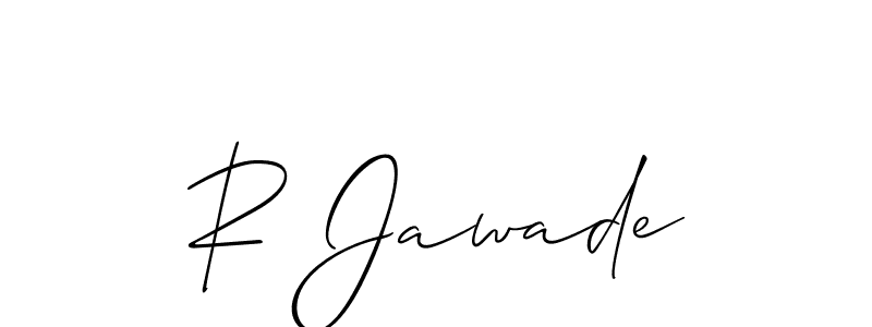 Use a signature maker to create a handwritten signature online. With this signature software, you can design (Allison_Script) your own signature for name R Jawade. R Jawade signature style 2 images and pictures png