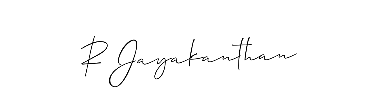 Make a beautiful signature design for name R Jayakanthan. With this signature (Allison_Script) style, you can create a handwritten signature for free. R Jayakanthan signature style 2 images and pictures png