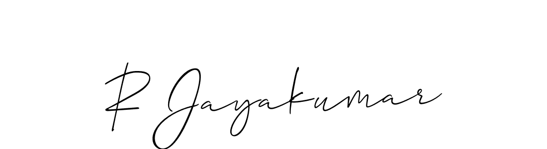 How to make R Jayakumar signature? Allison_Script is a professional autograph style. Create handwritten signature for R Jayakumar name. R Jayakumar signature style 2 images and pictures png