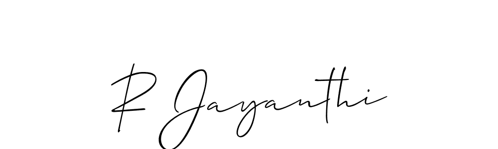 It looks lik you need a new signature style for name R Jayanthi. Design unique handwritten (Allison_Script) signature with our free signature maker in just a few clicks. R Jayanthi signature style 2 images and pictures png