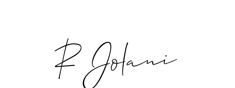 Here are the top 10 professional signature styles for the name R Jolani. These are the best autograph styles you can use for your name. R Jolani signature style 2 images and pictures png