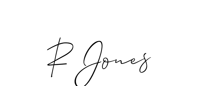 R Jones stylish signature style. Best Handwritten Sign (Allison_Script) for my name. Handwritten Signature Collection Ideas for my name R Jones. R Jones signature style 2 images and pictures png