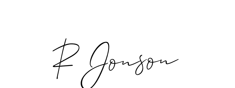 It looks lik you need a new signature style for name R Jonson. Design unique handwritten (Allison_Script) signature with our free signature maker in just a few clicks. R Jonson signature style 2 images and pictures png