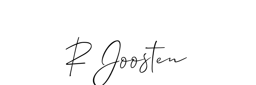 Use a signature maker to create a handwritten signature online. With this signature software, you can design (Allison_Script) your own signature for name R Joosten. R Joosten signature style 2 images and pictures png