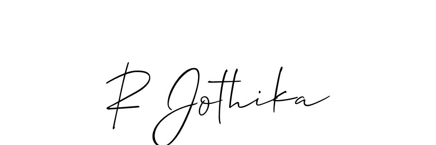 Also You can easily find your signature by using the search form. We will create R Jothika name handwritten signature images for you free of cost using Allison_Script sign style. R Jothika signature style 2 images and pictures png