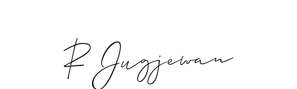 Also You can easily find your signature by using the search form. We will create R Jugjewan name handwritten signature images for you free of cost using Allison_Script sign style. R Jugjewan signature style 2 images and pictures png