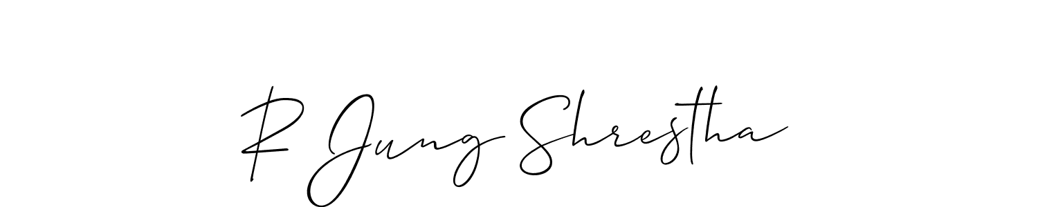 You can use this online signature creator to create a handwritten signature for the name R Jung Shrestha. This is the best online autograph maker. R Jung Shrestha signature style 2 images and pictures png