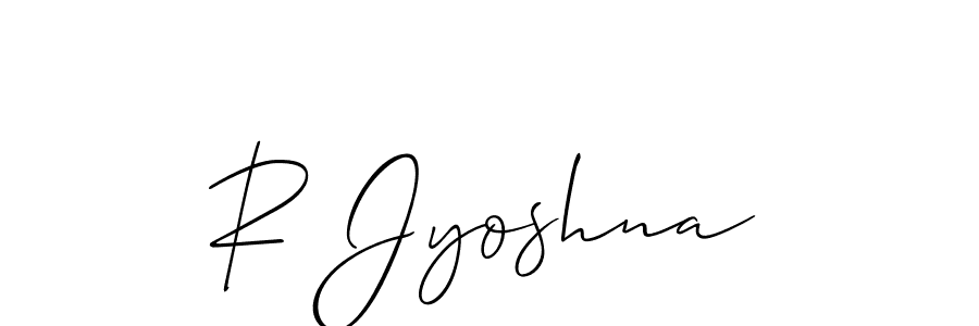 You should practise on your own different ways (Allison_Script) to write your name (R Jyoshna) in signature. don't let someone else do it for you. R Jyoshna signature style 2 images and pictures png