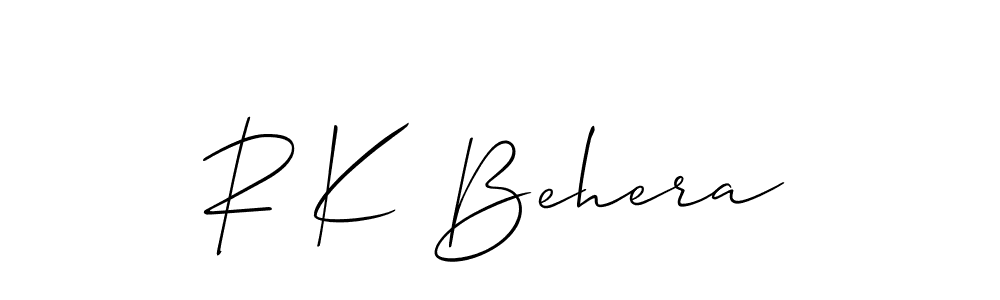 This is the best signature style for the R K Behera name. Also you like these signature font (Allison_Script). Mix name signature. R K Behera signature style 2 images and pictures png