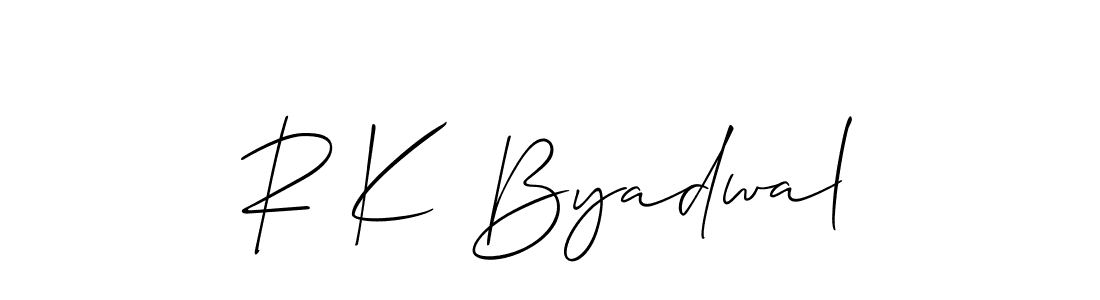 It looks lik you need a new signature style for name R K Byadwal. Design unique handwritten (Allison_Script) signature with our free signature maker in just a few clicks. R K Byadwal signature style 2 images and pictures png