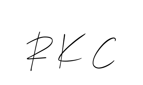 Design your own signature with our free online signature maker. With this signature software, you can create a handwritten (Allison_Script) signature for name R K C. R K C signature style 2 images and pictures png