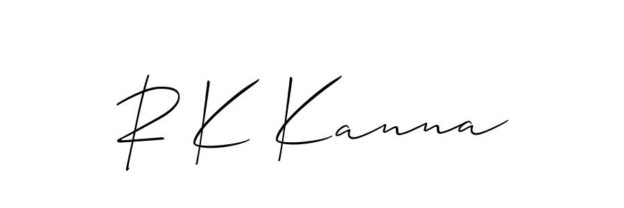 How to make R K Kanna signature? Allison_Script is a professional autograph style. Create handwritten signature for R K Kanna name. R K Kanna signature style 2 images and pictures png
