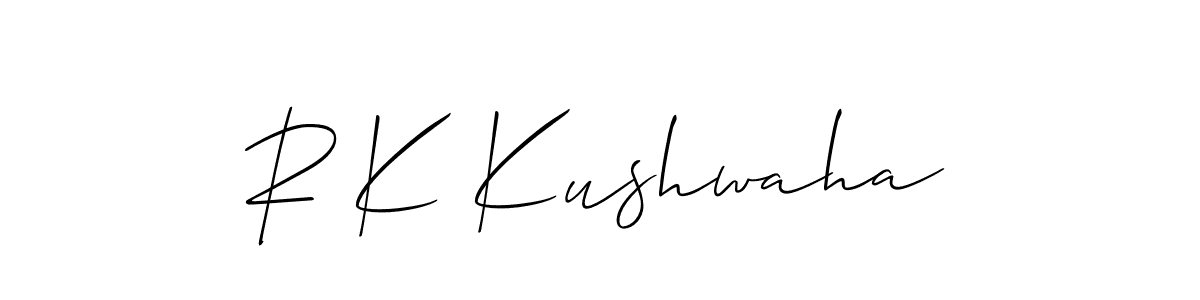 You should practise on your own different ways (Allison_Script) to write your name (R K Kushwaha) in signature. don't let someone else do it for you. R K Kushwaha signature style 2 images and pictures png