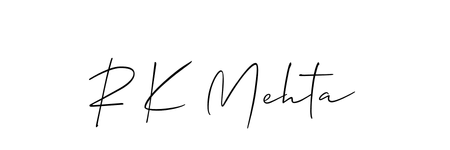 Make a beautiful signature design for name R K Mehta. With this signature (Allison_Script) style, you can create a handwritten signature for free. R K Mehta signature style 2 images and pictures png