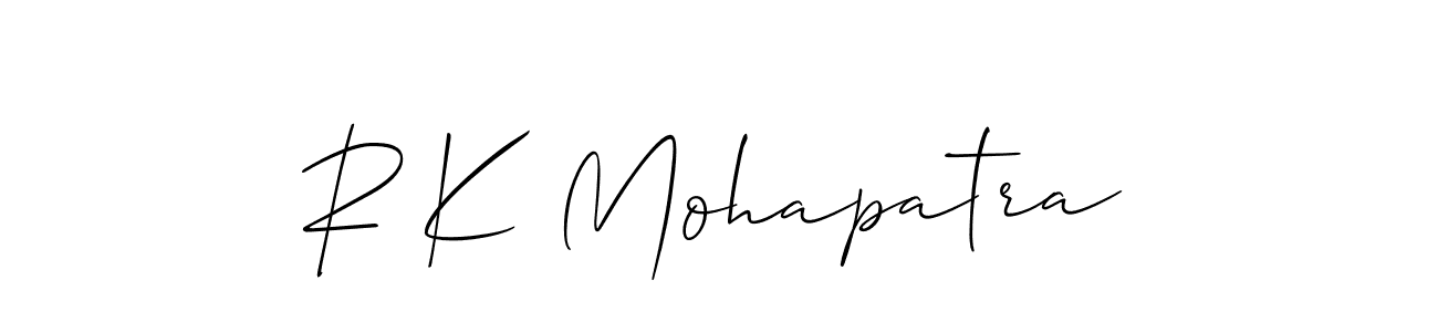 Allison_Script is a professional signature style that is perfect for those who want to add a touch of class to their signature. It is also a great choice for those who want to make their signature more unique. Get R K Mohapatra name to fancy signature for free. R K Mohapatra signature style 2 images and pictures png