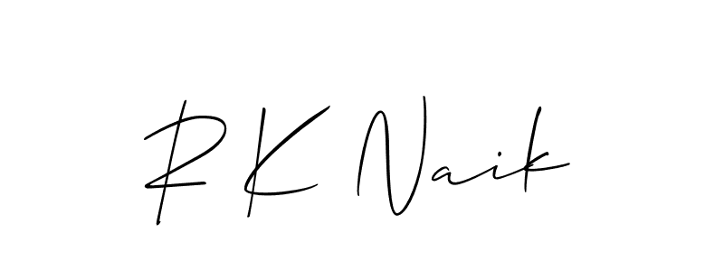 How to Draw R K Naik signature style? Allison_Script is a latest design signature styles for name R K Naik. R K Naik signature style 2 images and pictures png