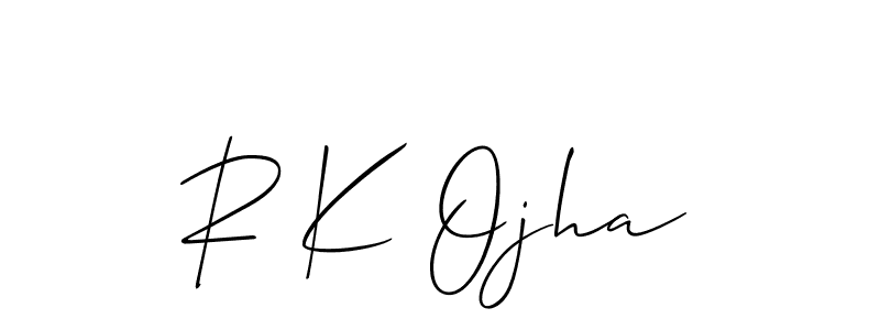 Also we have R K Ojha name is the best signature style. Create professional handwritten signature collection using Allison_Script autograph style. R K Ojha signature style 2 images and pictures png