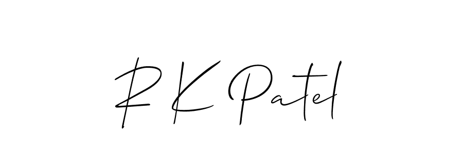 Make a beautiful signature design for name R K Patel. With this signature (Allison_Script) style, you can create a handwritten signature for free. R K Patel signature style 2 images and pictures png