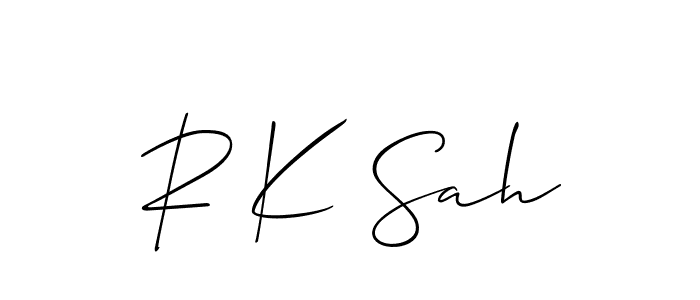 if you are searching for the best signature style for your name R K Sah. so please give up your signature search. here we have designed multiple signature styles  using Allison_Script. R K Sah signature style 2 images and pictures png