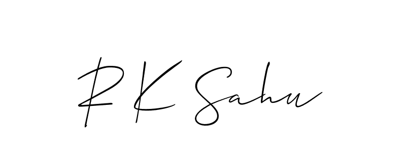 Also we have R K Sahu name is the best signature style. Create professional handwritten signature collection using Allison_Script autograph style. R K Sahu signature style 2 images and pictures png