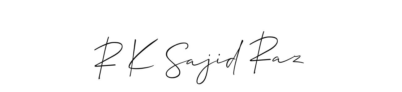 R K Sajid Raz stylish signature style. Best Handwritten Sign (Allison_Script) for my name. Handwritten Signature Collection Ideas for my name R K Sajid Raz. R K Sajid Raz signature style 2 images and pictures png