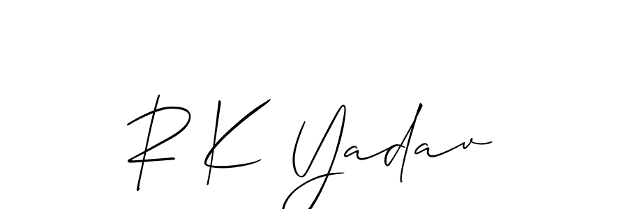 R K Yadav stylish signature style. Best Handwritten Sign (Allison_Script) for my name. Handwritten Signature Collection Ideas for my name R K Yadav. R K Yadav signature style 2 images and pictures png