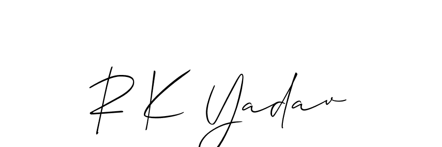 How to make R K Yadav name signature. Use Allison_Script style for creating short signs online. This is the latest handwritten sign. R K Yadav signature style 2 images and pictures png