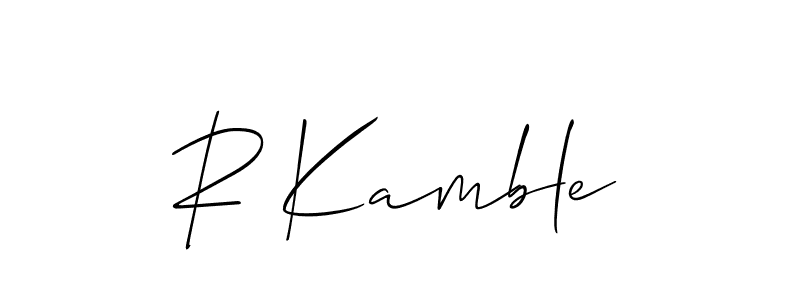 Use a signature maker to create a handwritten signature online. With this signature software, you can design (Allison_Script) your own signature for name R Kamble. R Kamble signature style 2 images and pictures png