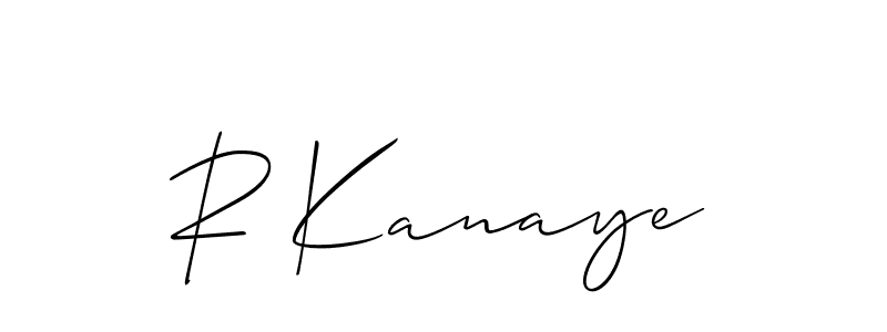 How to make R Kanaye name signature. Use Allison_Script style for creating short signs online. This is the latest handwritten sign. R Kanaye signature style 2 images and pictures png