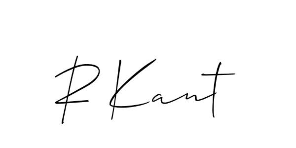 The best way (Allison_Script) to make a short signature is to pick only two or three words in your name. The name R Kant include a total of six letters. For converting this name. R Kant signature style 2 images and pictures png