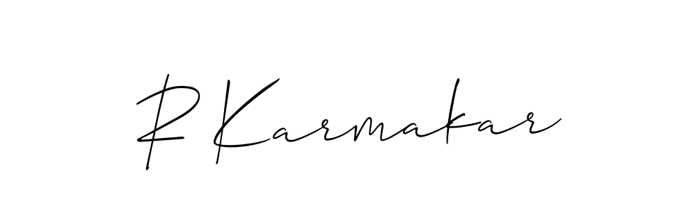 How to make R Karmakar signature? Allison_Script is a professional autograph style. Create handwritten signature for R Karmakar name. R Karmakar signature style 2 images and pictures png
