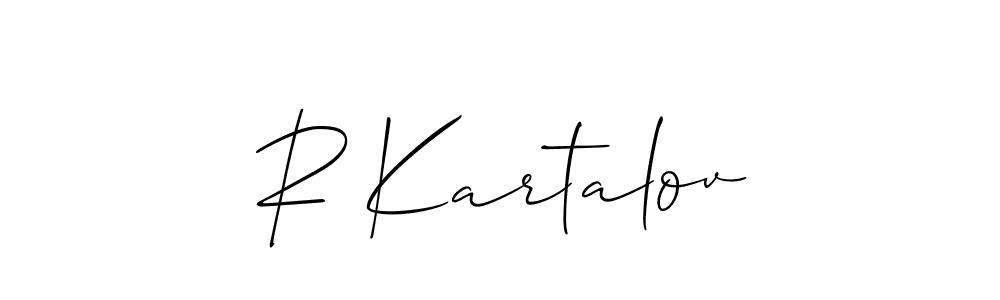 This is the best signature style for the R Kartalov name. Also you like these signature font (Allison_Script). Mix name signature. R Kartalov signature style 2 images and pictures png
