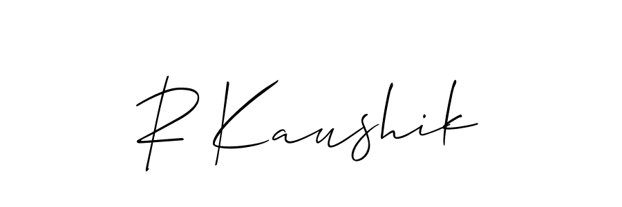 Similarly Allison_Script is the best handwritten signature design. Signature creator online .You can use it as an online autograph creator for name R Kaushik. R Kaushik signature style 2 images and pictures png