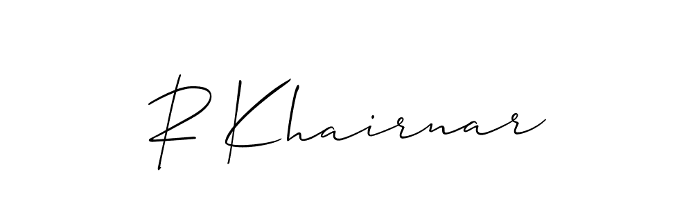 Create a beautiful signature design for name R Khairnar. With this signature (Allison_Script) fonts, you can make a handwritten signature for free. R Khairnar signature style 2 images and pictures png