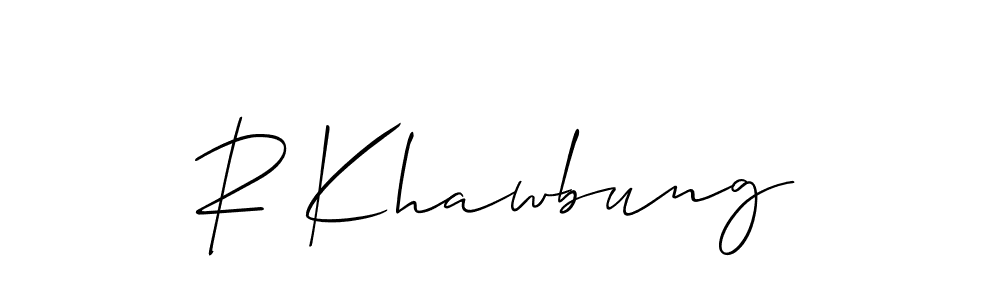 Allison_Script is a professional signature style that is perfect for those who want to add a touch of class to their signature. It is also a great choice for those who want to make their signature more unique. Get R Khawbung name to fancy signature for free. R Khawbung signature style 2 images and pictures png