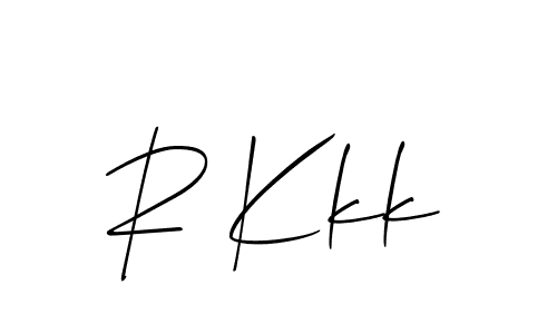 Use a signature maker to create a handwritten signature online. With this signature software, you can design (Allison_Script) your own signature for name R Kkk. R Kkk signature style 2 images and pictures png