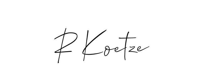 Make a beautiful signature design for name R Koetze. With this signature (Allison_Script) style, you can create a handwritten signature for free. R Koetze signature style 2 images and pictures png