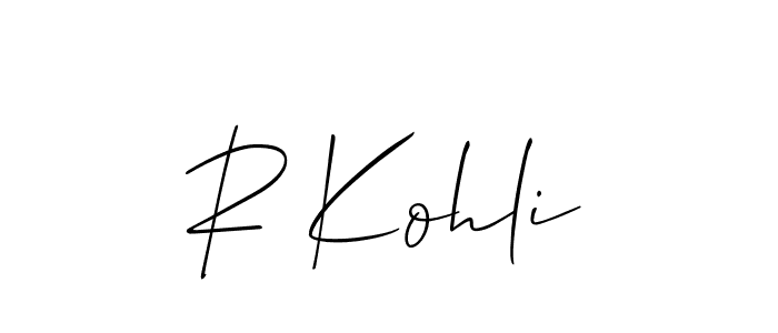 You should practise on your own different ways (Allison_Script) to write your name (R Kohli) in signature. don't let someone else do it for you. R Kohli signature style 2 images and pictures png