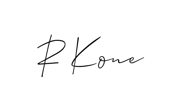 It looks lik you need a new signature style for name R Kone. Design unique handwritten (Allison_Script) signature with our free signature maker in just a few clicks. R Kone signature style 2 images and pictures png