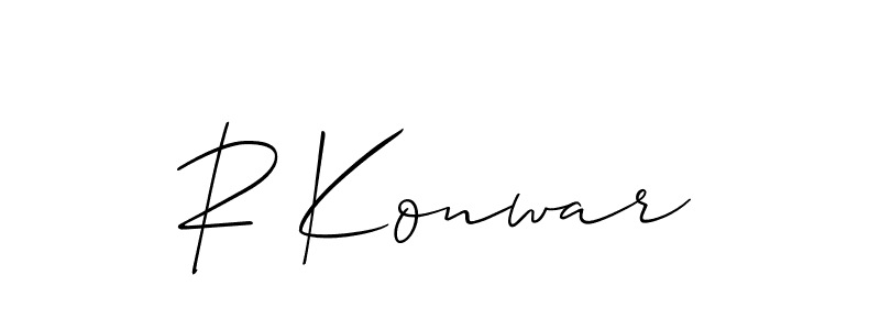 Create a beautiful signature design for name R Konwar. With this signature (Allison_Script) fonts, you can make a handwritten signature for free. R Konwar signature style 2 images and pictures png