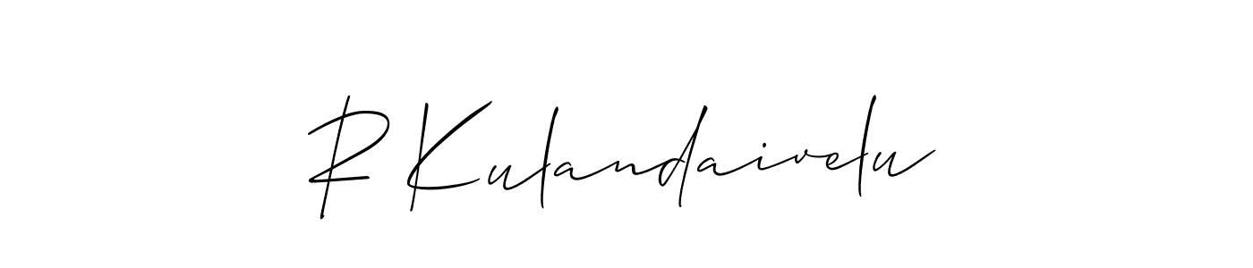 How to make R Kulandaivelu signature? Allison_Script is a professional autograph style. Create handwritten signature for R Kulandaivelu name. R Kulandaivelu signature style 2 images and pictures png