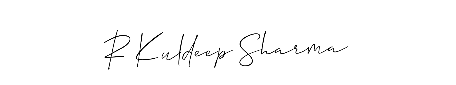 Create a beautiful signature design for name R Kuldeep Sharma. With this signature (Allison_Script) fonts, you can make a handwritten signature for free. R Kuldeep Sharma signature style 2 images and pictures png