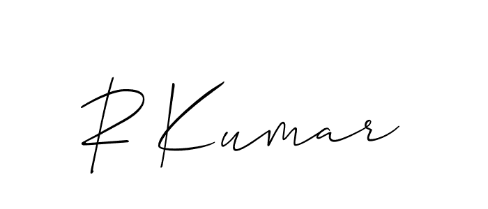 Also You can easily find your signature by using the search form. We will create R Kumar name handwritten signature images for you free of cost using Allison_Script sign style. R Kumar signature style 2 images and pictures png