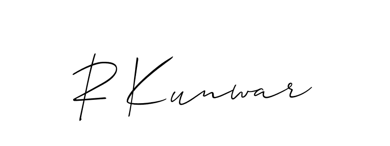 Design your own signature with our free online signature maker. With this signature software, you can create a handwritten (Allison_Script) signature for name R Kunwar. R Kunwar signature style 2 images and pictures png