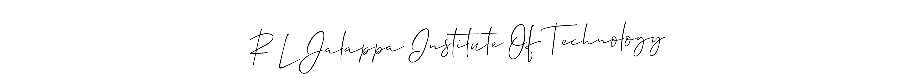 Use a signature maker to create a handwritten signature online. With this signature software, you can design (Allison_Script) your own signature for name R L Jalappa Institute Of Technology. R L Jalappa Institute Of Technology signature style 2 images and pictures png