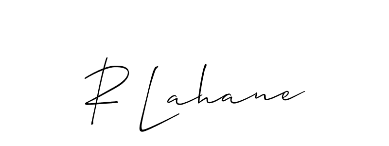 Also You can easily find your signature by using the search form. We will create R Lahane name handwritten signature images for you free of cost using Allison_Script sign style. R Lahane signature style 2 images and pictures png