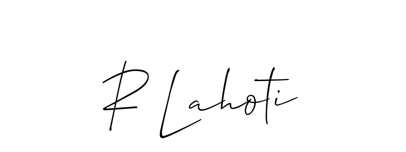 Here are the top 10 professional signature styles for the name R Lahoti. These are the best autograph styles you can use for your name. R Lahoti signature style 2 images and pictures png