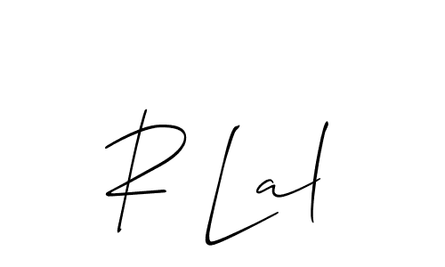 if you are searching for the best signature style for your name R Lal. so please give up your signature search. here we have designed multiple signature styles  using Allison_Script. R Lal signature style 2 images and pictures png