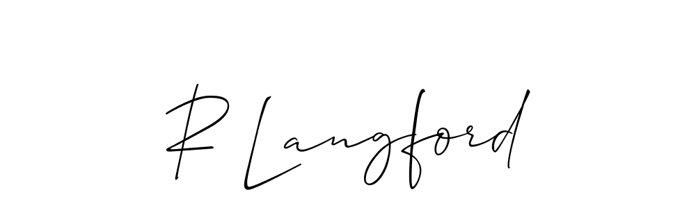 Also You can easily find your signature by using the search form. We will create R Langford name handwritten signature images for you free of cost using Allison_Script sign style. R Langford signature style 2 images and pictures png