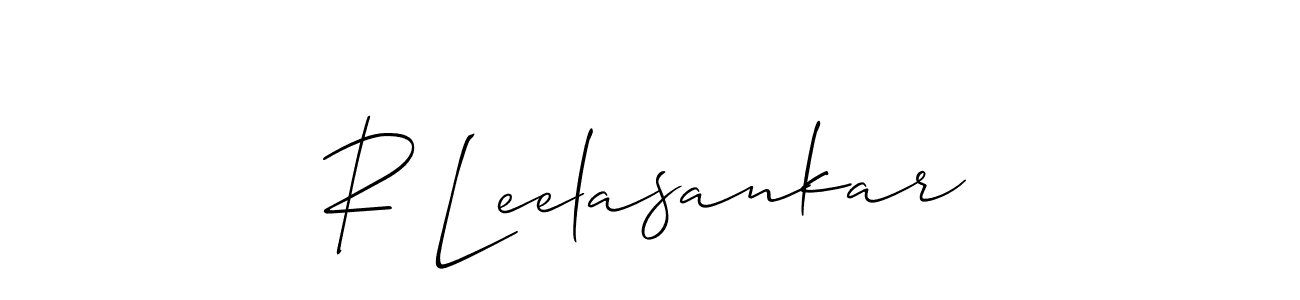 It looks lik you need a new signature style for name R Leelasankar. Design unique handwritten (Allison_Script) signature with our free signature maker in just a few clicks. R Leelasankar signature style 2 images and pictures png